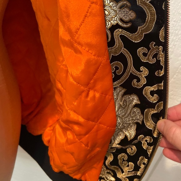 Pink Stitch Brocade Baroque Bomber Jacket - Picture 3 of 5